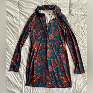 Zara Long Sleeve floral print dress size M